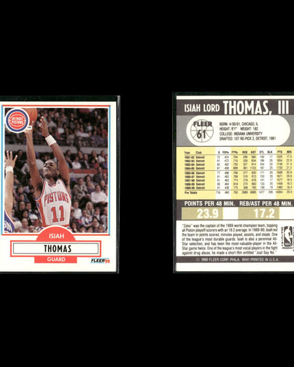 Isiah Thomas Detroit Pistons Basketball 12-Card Lot NBA Hoops EX