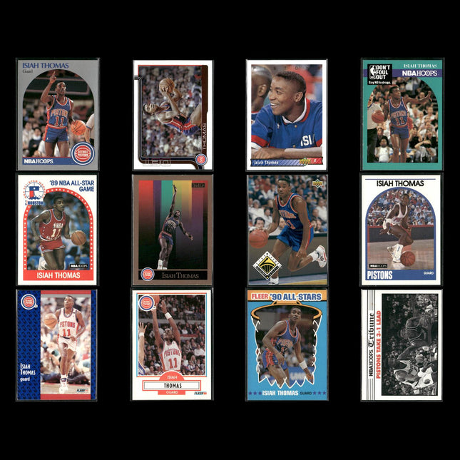 Isiah Thomas Detroit Pistons Basketball 12-Card Lot NBA Hoops EX