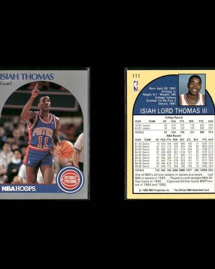Isiah Thomas Detroit Pistons Basketball 12-Card Lot NBA Hoops EX