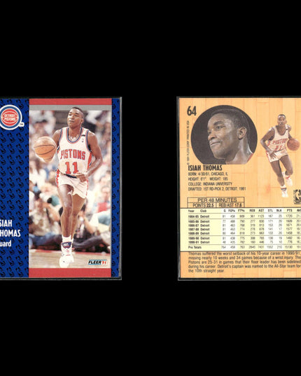 Isiah Thomas Detroit Pistons Basketball 12-Card Lot NBA Hoops EX