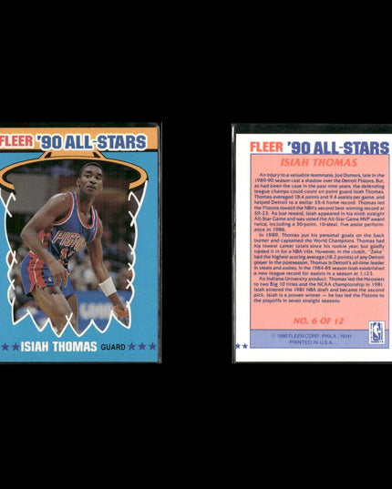 Isiah Thomas Detroit Pistons Basketball 12-Card Lot NBA Hoops EX