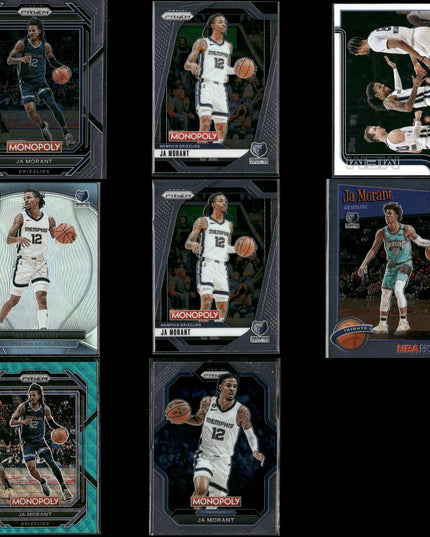 Ja Morant Memphis Grizzlies Basketball 8-Card Lot Panini EX