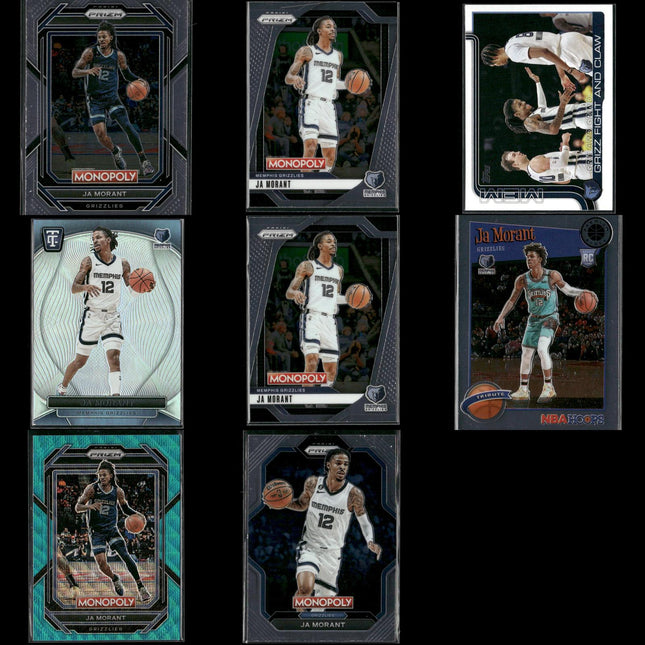 Ja Morant Memphis Grizzlies Basketball 8-Card Lot Panini EX