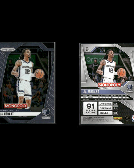Ja Morant Memphis Grizzlies Basketball 8-Card Lot Panini EX
