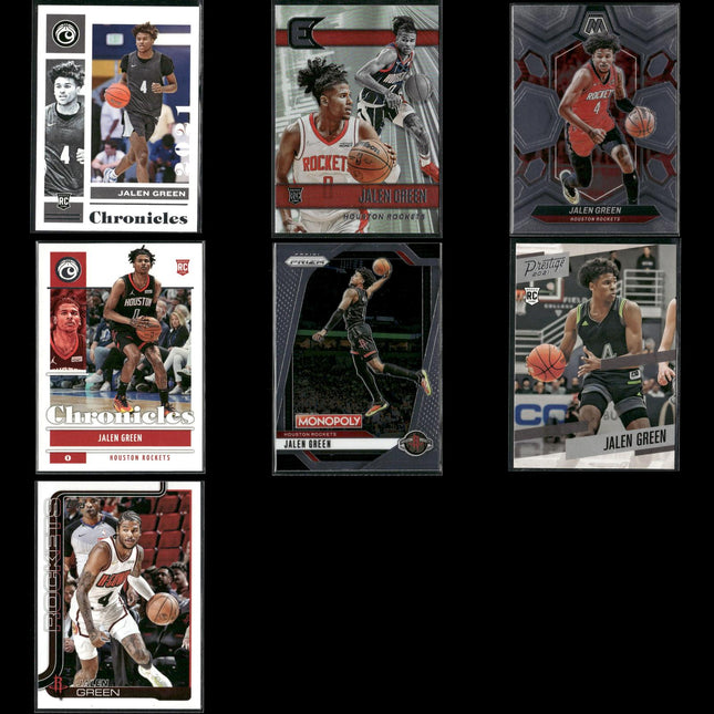 Jalen Green Houston Rockets Basketball 7-Card Lot Panini EX