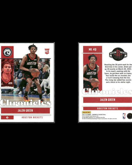 Jalen Green Houston Rockets Basketball 7-Card Lot Panini EX