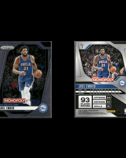 Joel Embiid Philadelphia 76ers Basketball 8-Card Lot Panini EX