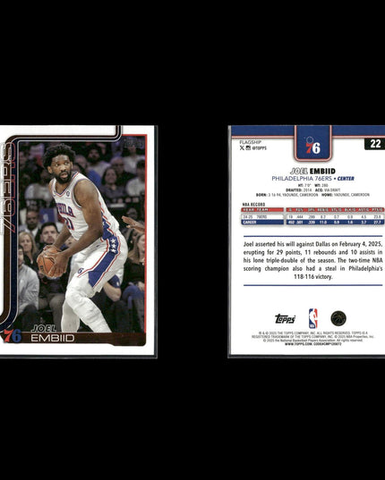 Joel Embiid Philadelphia 76ers Basketball 8-Card Lot Panini EX