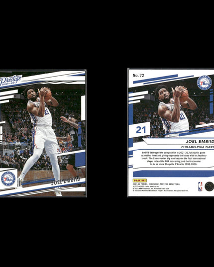 Joel Embiid Philadelphia 76ers Basketball 8-Card Lot Panini EX