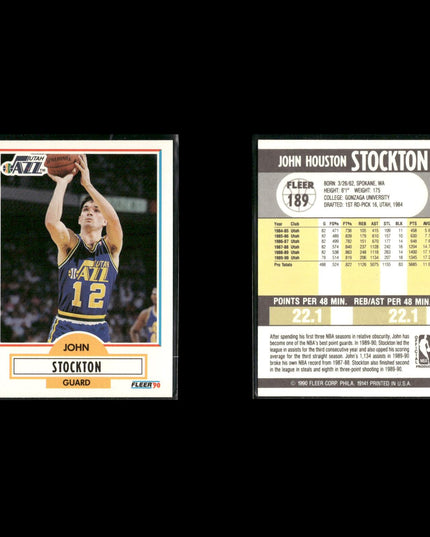 John Stockton Utah Jazz Basketball 8-Card Lot NBA Hoops EX