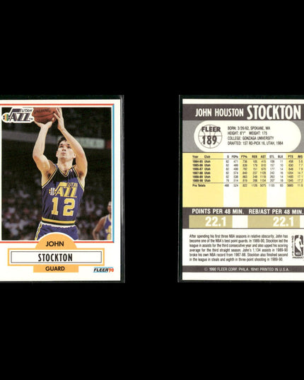 John Stockton Utah Jazz Basketball 8-Card Lot NBA Hoops EX