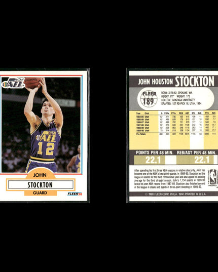John Stockton Utah Jazz Basketball 8-Card Lot NBA Hoops EX