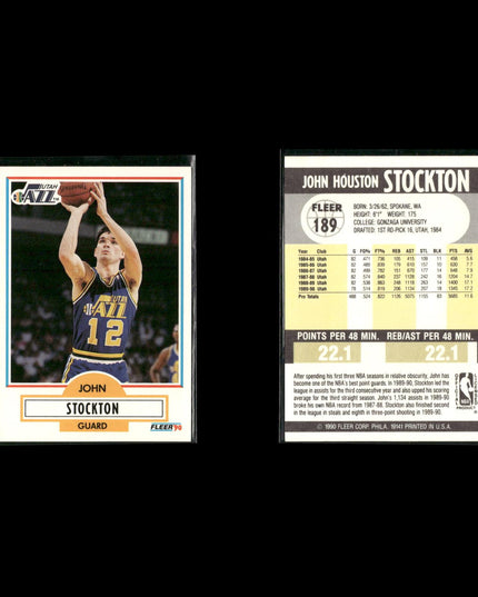 John Stockton Utah Jazz Basketball 8-Card Lot NBA Hoops EX