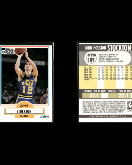 John Stockton Utah Jazz Basketball 8-Card Lot NBA Hoops EX