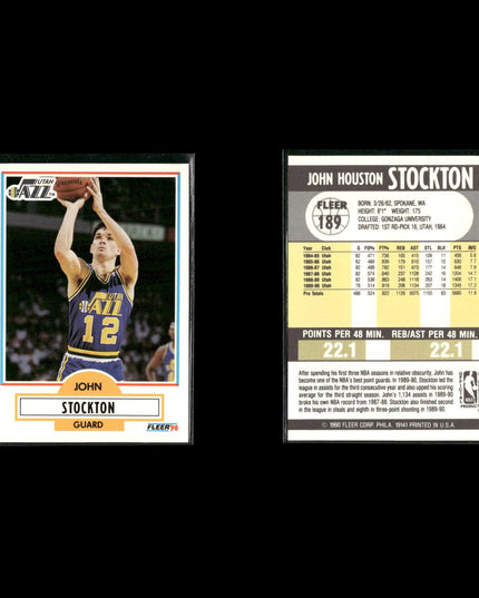 John Stockton Utah Jazz Basketball 8-Card Lot NBA Hoops EX