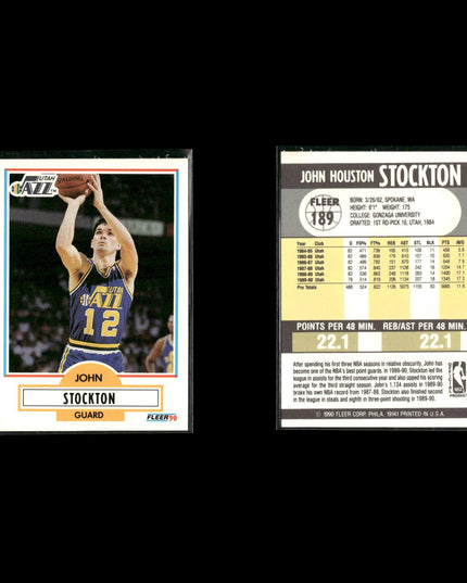 John Stockton Utah Jazz Basketball 8-Card Lot NBA Hoops EX