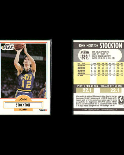 John Stockton Utah Jazz Basketball 8-Card Lot NBA Hoops EX