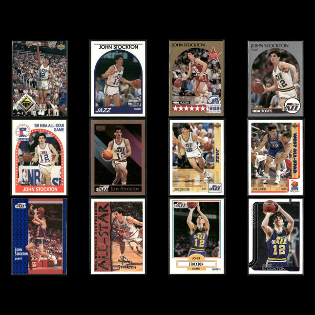 John Stockton Utah Jazz Basketball 12-Card Lot NBA Hoops EX