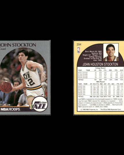 John Stockton Utah Jazz Basketball 12-Card Lot NBA Hoops EX