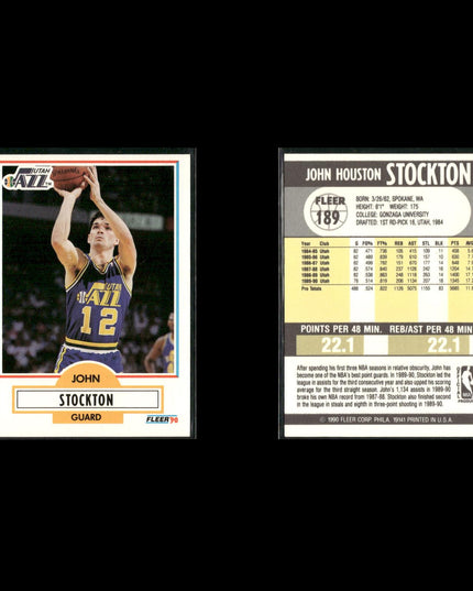John Stockton Utah Jazz Basketball 12-Card Lot NBA Hoops EX