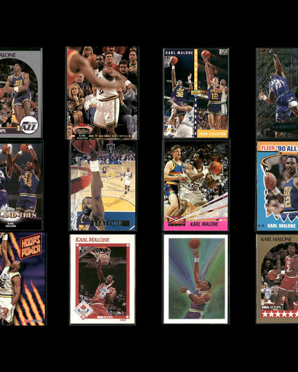 Karl Malone Utah Jazz Basketball 12-Card Lot NBA Hoops EX