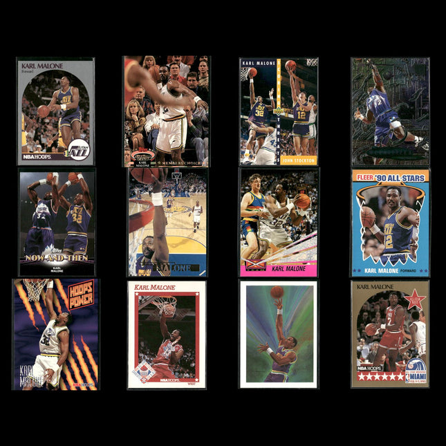 Karl Malone Utah Jazz Basketball 12-Card Lot NBA Hoops EX