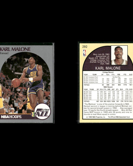 Karl Malone Utah Jazz Basketball 12-Card Lot NBA Hoops EX