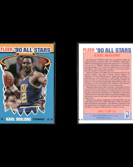 Karl Malone Utah Jazz Basketball 12-Card Lot NBA Hoops EX