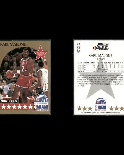 Karl Malone Utah Jazz Basketball 12-Card Lot NBA Hoops EX