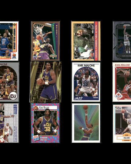 Karl Malone Utah Jazz Basketball 12-Card Lot NBA Hoops EX