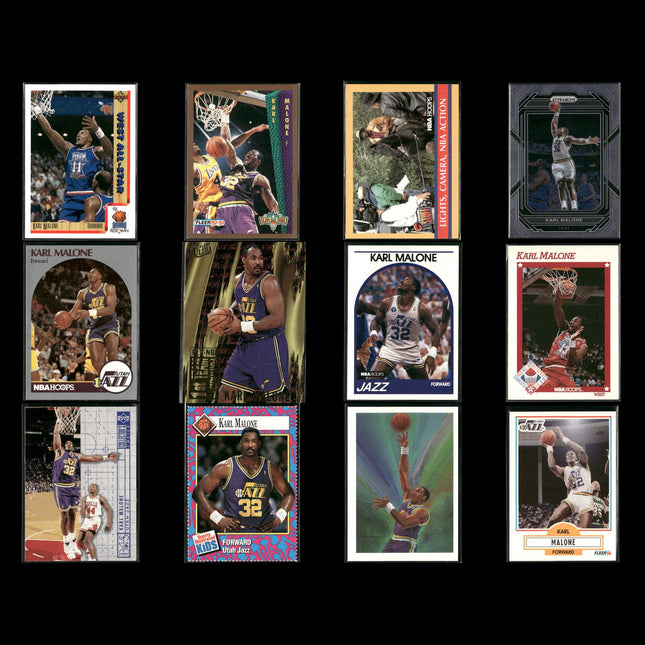 Karl Malone Utah Jazz Basketball 12-Card Lot NBA Hoops EX