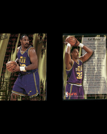 Karl Malone Utah Jazz Basketball 12-Card Lot NBA Hoops EX