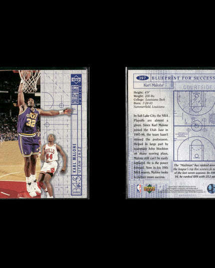 Karl Malone Utah Jazz Basketball 12-Card Lot NBA Hoops EX
