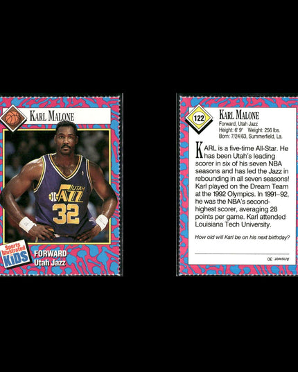 Karl Malone Utah Jazz Basketball 12-Card Lot NBA Hoops EX