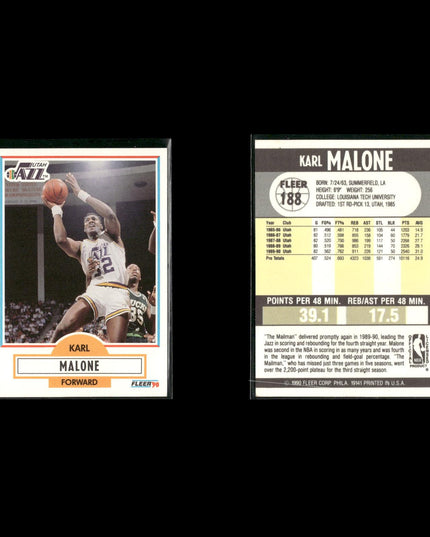 Karl Malone Utah Jazz Basketball 12-Card Lot NBA Hoops EX