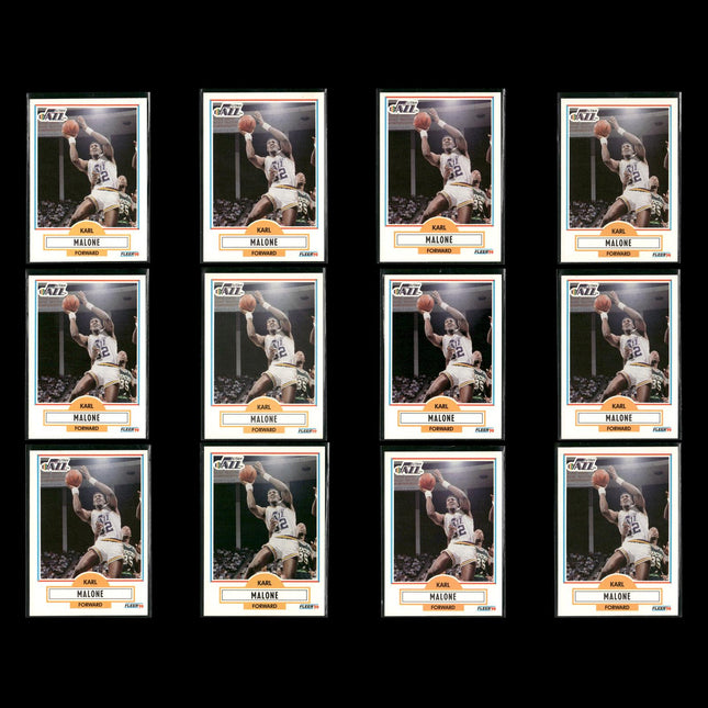 Karl Malone Utah Jazz Basketball 12-Card Lot NBA Hoops EX