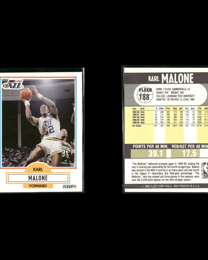 Karl Malone Utah Jazz Basketball 12-Card Lot NBA Hoops EX