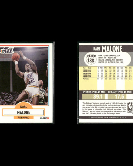 Karl Malone Utah Jazz Basketball 12-Card Lot NBA Hoops EX