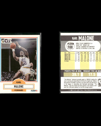 Karl Malone Utah Jazz Basketball 12-Card Lot NBA Hoops EX