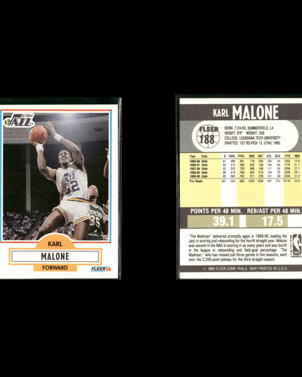 Karl Malone Utah Jazz Basketball 12-Card Lot NBA Hoops EX