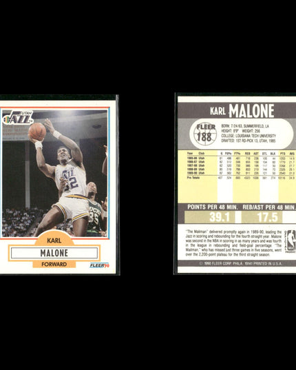 Karl Malone Utah Jazz Basketball 12-Card Lot NBA Hoops EX