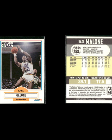 Karl Malone Utah Jazz Basketball 12-Card Lot NBA Hoops EX