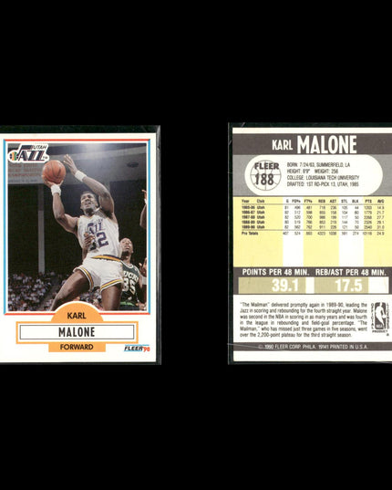 Karl Malone Utah Jazz Basketball 12-Card Lot NBA Hoops EX