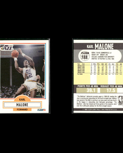 Karl Malone Utah Jazz Basketball 12-Card Lot NBA Hoops EX