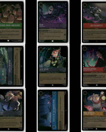 9-Card Disney Lorcana Lot – Whispers in the Well – All Foils