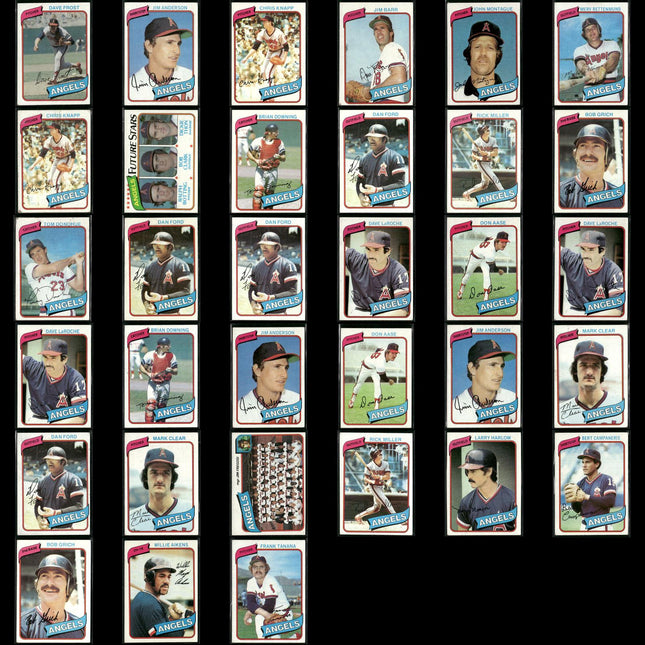 California Angels 1980 Topps Baseball 33-Card Lot Topps VG