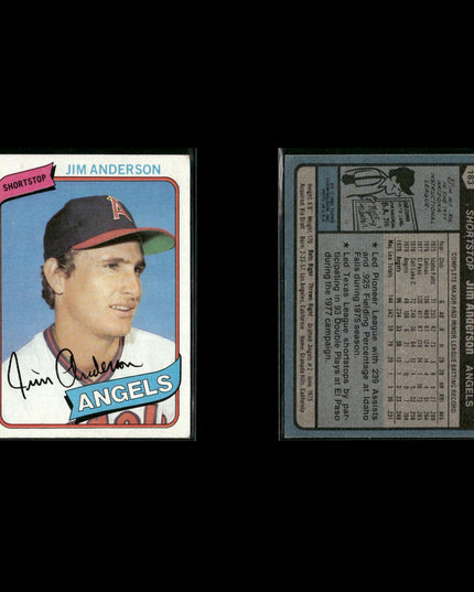 California Angels 1980 Topps Baseball 33-Card Lot Topps VG
