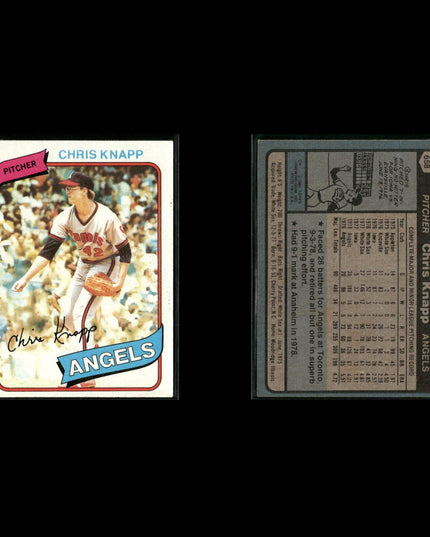 California Angels 1980 Topps Baseball 33-Card Lot Topps VG