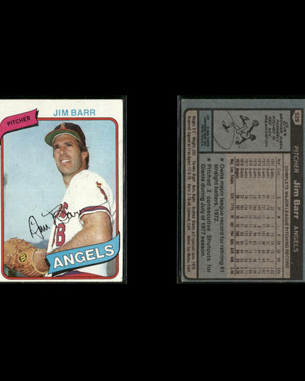 California Angels 1980 Topps Baseball 33-Card Lot Topps VG