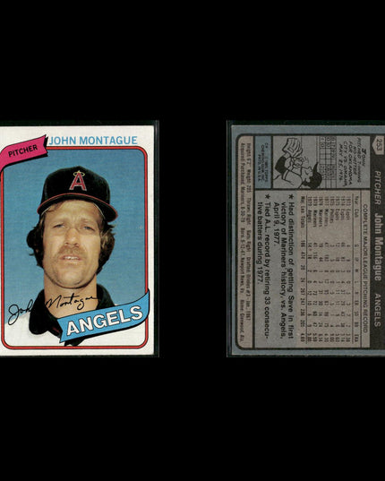California Angels 1980 Topps Baseball 33-Card Lot Topps VG